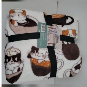 Cat Print Throw Blanket 50inx70im